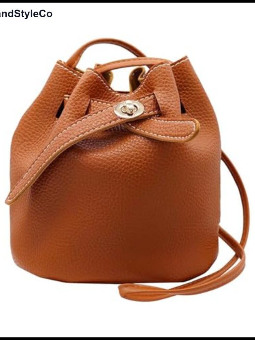 Mini Crossbody Purse PU Leather Drawstring Bucket Bag for Women